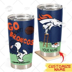 Personalize NFL Denver Broncos Tumbler Snoopy Stainless Steel Tumbler 20oz 30oz Best Gift