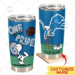 Personalize NFL Detroit Lions Tumbler Snoopy Stainless Steel Tumbler 20oz 30oz Best Gift