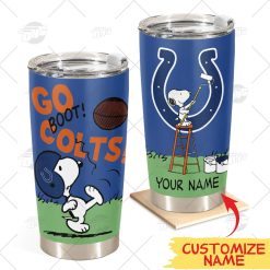 Personalize NFL Indianapolis Colts Tumbler Snoopy Stainless Steel Tumbler 20oz 30oz Best Gift