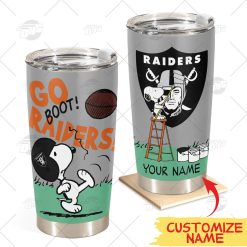 Personalize NFL Las Vegas Raiders Tumbler Snoopy Stainless Steel Tumbler 20oz 30oz Best Gift