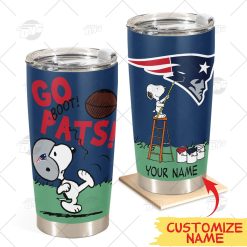 Personalize NFL New England Patriots Tumbler Snoopy Stainless Steel Tumbler 20oz 30oz Best Gift