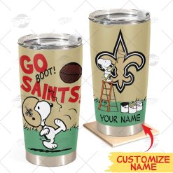 Personalize NFL New Orleans Saints Tumbler Snoopy Stainless Steel Tumbler 20oz 30oz Best Gift