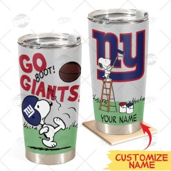 Personalize NFL New York Giants Tumbler Snoopy Stainless Steel Tumbler 20oz 30oz Best Gift