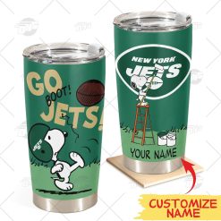 Personalize NFL New York Jets Tumbler Snoopy Stainless Steel Tumbler 20oz 30oz Best Gift