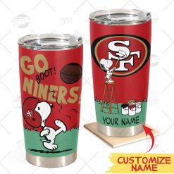 Personalize NFL San Francisco 49ers Tumbler Snoopy Stainless Steel Tumbler 20oz 30oz Best Gift