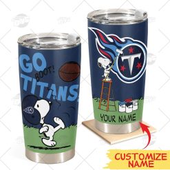 Personalize NFL Tennessee Titans Tumbler Snoopy Stainless Steel Tumbler 20oz 30oz Best Gift