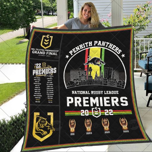 Penrith Panthers Premiers NRL Telstra Premiership Sydney 2022 Blanket