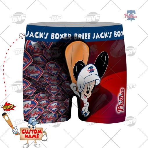 Personalized gifts MLB Philadelphia Phillies boxer brief men underwear
