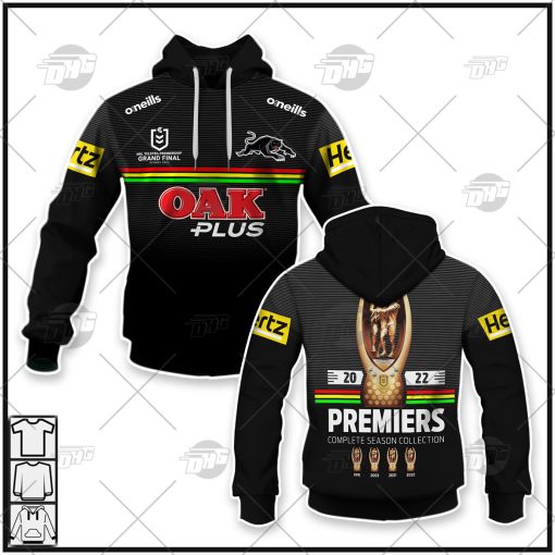 NRL Penrith Panthers Premiers Jersey 2022 Hoodie Long T-shirt Zip