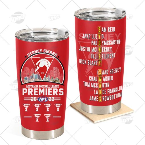 AFL Sydney Swans Premiers 2022 Stainless Steel Tumbler 20oz 30oz