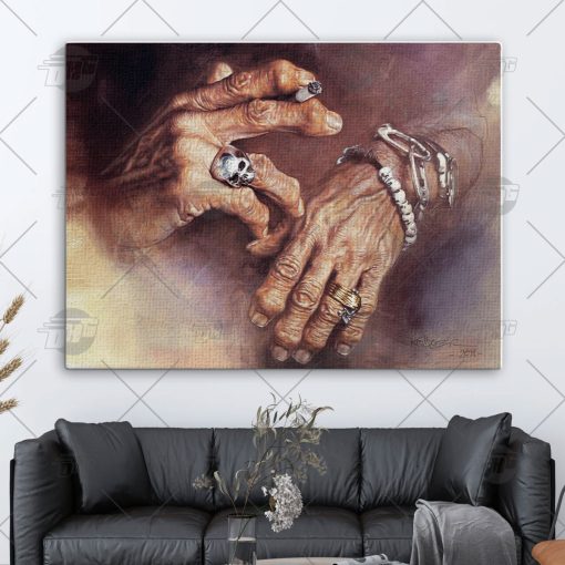 Rolling Stones Keith Richards Hands Canvas Poster Decor Wallart