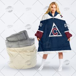 Personalized NHL Colorado Avalanche Navy oodie blanket hoodie snuggie hoodies