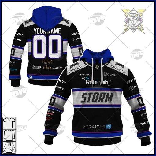 Personalise EIHL Manchester Storm 2022/23 Custom Fan Home Jersey 2