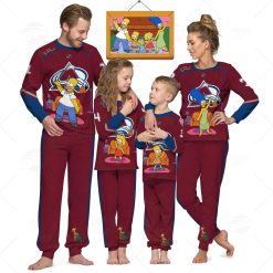 Personalized NHL Colorado Avalanche Jersey ft. The Simpsons Pyjamas For Family Best Christmas Gift Custom Gift for Fans