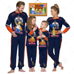 Personalized NHL Edmonton Oilers Jersey ft. The Simpsons Pyjamas For Family Best Christmas Gift Custom Gift for Fans