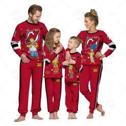 Personalized NHL New Jersey Devils Jersey ft. The Simpsons Pyjamas For Family Best Christmas Gift Custom Gift for Fans