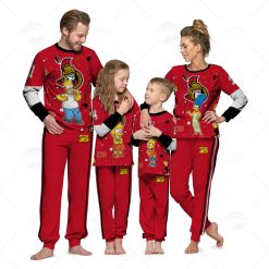 Personalized NHL Ottawa Senators Jersey ft. The Simpsons Pyjamas For Family Best Christmas Gift Custom Gift for Fans