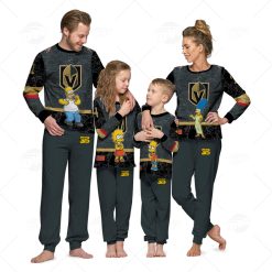 Personalized NHL Vegas Golden Knights Jersey ft. The Simpsons Pyjamas For Family Best Christmas Gift Custom Gift for Fans