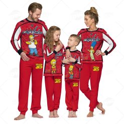 Personalized NHL Washington Capitals Jersey ft. The Simpsons Pyjamas For Family Best Christmas Gift Custom Gift for Fans