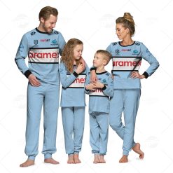 Personalised NRL Cronulla Sutherland Sharks Pyjamas For Family