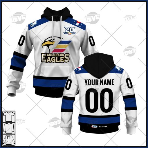 Customized AHL Colorado Eagles Premier Jersey White