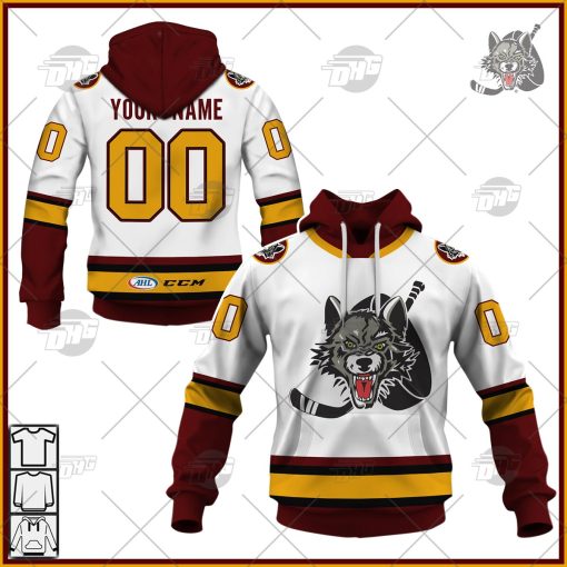 Customized AHL Chicago Wolves Premier Jersey White