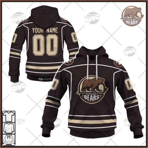 Customized AHL Hershey Bears Premier Jersey Brown