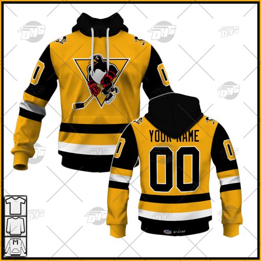 Customized AHL Wilkes-Barre/Scranton Penguins Premier Jersey Yellow