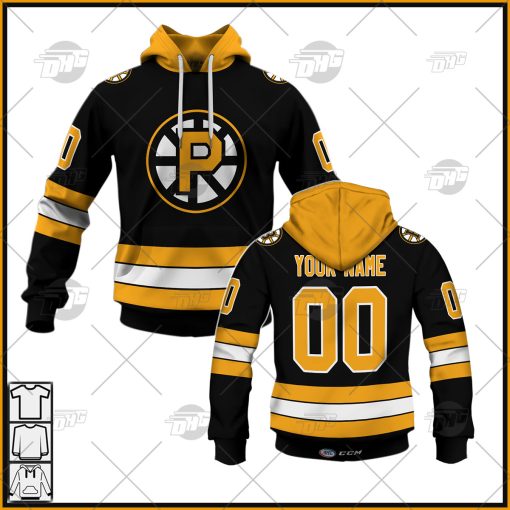 Customized AHL Providence Bruins Premier Jersey Black