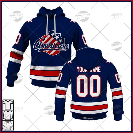 Customized AHL Rochester Americans Premier Jersey Navy