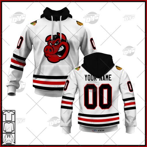 Customized AHL Rockford IceHogs Premier Jersey White