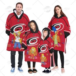 Personalized NHL Oodie Carolina Hurricanes Jersey ft. The Simpsons Hoodeez For Family Best Christmas Gift Custom Gift for Fans
