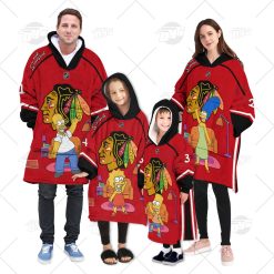 Personalized NHL Oodie Chicago Blackhawks Jersey ft. The Simpsons Hoodeez For Family Best Christmas Gift Custom Gift for Fans