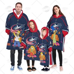 Personalized NHL Oodie Columbus Blue Jackets Jersey ft. The Simpsons Hoodeez For Family Best Christmas Gift Custom Gift for Fans