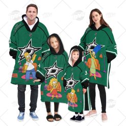 Personalized NHL Oodie Dallas Stars Jersey ft. The Simpsons Hoodeez For Family Best Christmas Gift Custom Gift for Fans