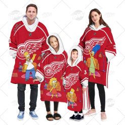 Personalized NHL Oodie Detroit Red Wings Jersey ft. The Simpsons Hoodeez For Family Best Christmas Gift Custom Gift for Fans