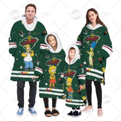 Personalized NHL Oodie Minnesota Wild Jersey ft. The Simpsons Hoodeez For Family Best Christmas Gift Custom Gift for Fans