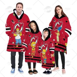 Personalized NHL Oodie New Jersey Devils Jersey ft. The Simpsons Hoodeez For Family Best Christmas Gift Custom Gift for Fans