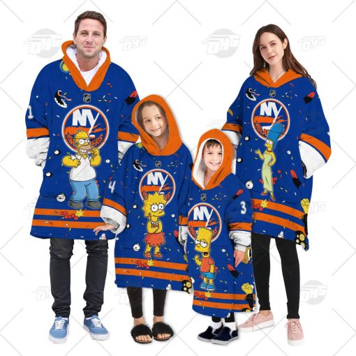 Personalized NHL Oodie New York Islanders Jersey ft. The Simpsons Hoodeez For Family Best Christmas Gift Custom Gift for Fans