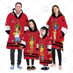 Personalized NHL Oodie Ottawa Senators Jersey ft. The Simpsons Hoodeez For Family Best Christmas Gift Custom Gift for Fans