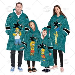 Personalized NHL Oodie San Jose Sharks Jersey ft. The Simpsons Hoodeez For Family Best Christmas Gift Custom Gift for Fans