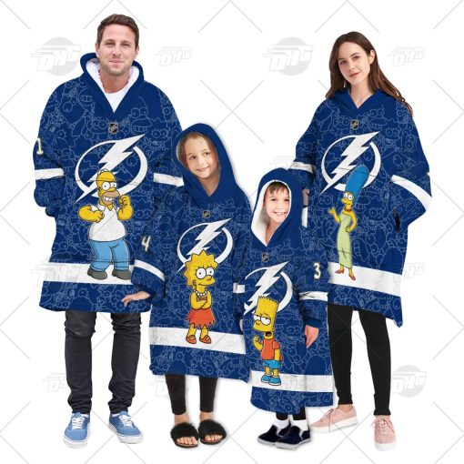 Personalized NHL Oodie Tampa Bay Lightning Jersey ft. The Simpsons Hoodeez For Family Best Christmas Gift Custom Gift for Fans