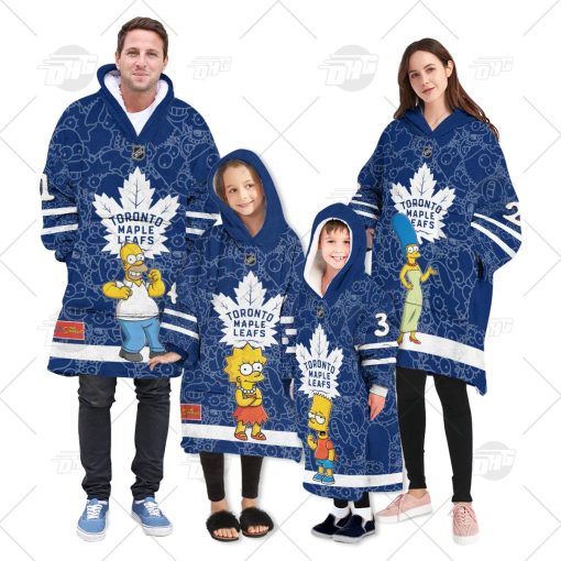 Personalized NHL Oodie Toronto Maple Leafs Jersey ft. The Simpsons Hoodeez For Family Best Christmas Gift Custom Gift for Fans