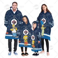 Personalized NHL Oodie Winnipeg Jets Jersey ft. The Simpsons Hoodeez For Family Best Christmas Gift Custom Gift for Fans