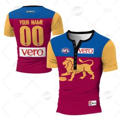 Personalized Brisbane Lions 2016 Replica Football Club Vintage Retro AFL Henley Shirt Gothic T-shirt