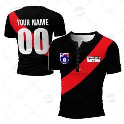 Personalised Essendon Football Club Vintage Retro AFL Henley Shirt Gothic T-shirt