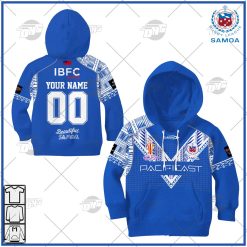 Personalise Toa Samoa Rugby League World Cup Jersey 2022 Hoodie Long Tee For KID