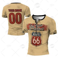 Personalized U.S. Route 66 Vintage Retro Motor Racing Oil Short Long Sleeved T-Shirt
