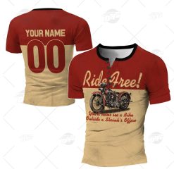 Personalized Motorcycle Ride Free Vintage Retro Motor Racing Oil Short Long Sleeved T-Shirt