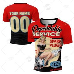 Personalized Dependable Service Vintage Retro Motor Racing Oil Short Long Sleeved T-Shirt
